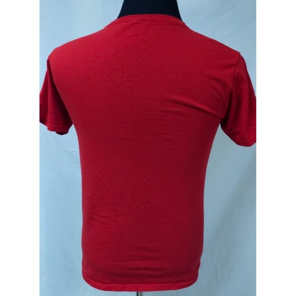 Dec. 25th Women Red Small Short Sleeve Meowy Christmas Tree Cats Holiday T-Shirt - Picture 7 of 10